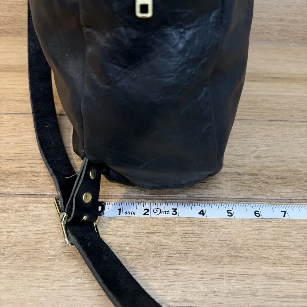 Rare Howl + Hide Backpack Full Grain Black Leather Work Travel Indianapolis USA